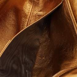 Pre Owned Gucci Black/Gold Satin Malika Tassel Clutch