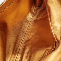 Pre Owned Gucci Black/Gold Satin Malika Tassel Clutch