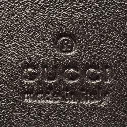 Gucci Dark Brown Guccissima Leather Interlocking G Flap Continental Wallet