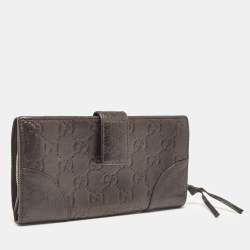 Gucci Dark Brown Guccissima Leather Interlocking G Flap Continental Wallet