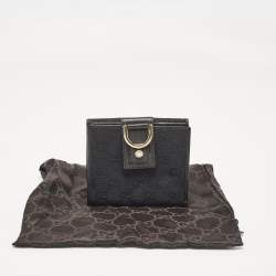 Gucci Black GG Canvas and Leather Abbey Compact Wallet