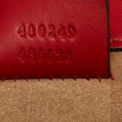 Pre Owned Gucci Red GG Supreme Canvas Small Dionysus Arabesque Shoulder Bag