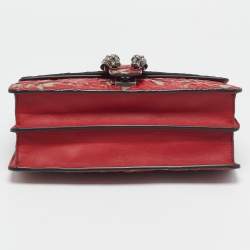 Pre Owned Gucci Red GG Supreme Canvas Small Dionysus Arabesque Shoulder Bag