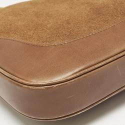 Pre Owned Gucci Brown Suede and Leather Jackie Bardot Hobo