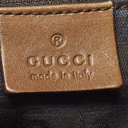 Pre Owned Gucci Brown Suede and Leather Jackie Bardot Hobo