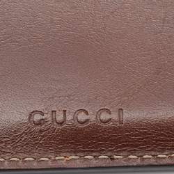Gucci Brown/Beige GG Supreme Canvas and Leather Zip Card Holder