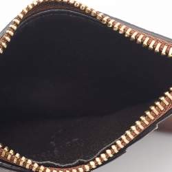 Gucci Brown/Beige GG Supreme Canvas and Leather Zip Card Holder