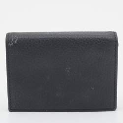 Gucci Black Leather GG Marmont Bosco Card Case