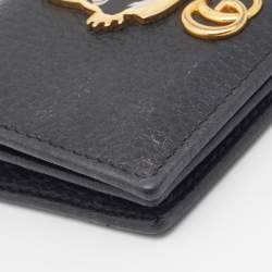 Gucci Black Leather GG Marmont Bosco Card Case