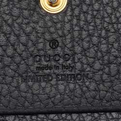 Gucci Black Leather GG Marmont Bosco Card Case