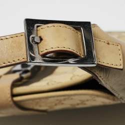 Pre Owned Gucci Beige GG Canvas and Leather Medium Jackie O Hobo