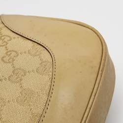 Pre Owned Gucci Beige GG Canvas and Leather Medium Jackie O Hobo