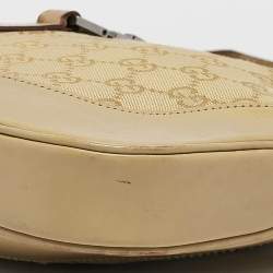 Pre Owned Gucci Beige GG Canvas and Leather Medium Jackie O Hobo