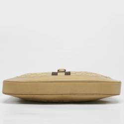 Pre Owned Gucci Beige GG Canvas and Leather Medium Jackie O Hobo