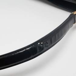 Pre Owned Gucci Black Canvas Striped PVC Shoulder Bag