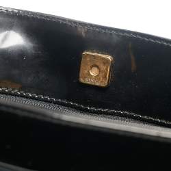 Pre Owned Gucci Black Canvas Striped PVC Shoulder Bag