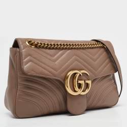 مملوكة مسبقًا حقيبة غوتشي جي جي مارمونت جلد ماتيلاس أوف وايت متوسطة