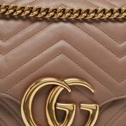 مملوكة مسبقًا حقيبة غوتشي جي جي مارمونت جلد ماتيلاس أوف وايت متوسطة