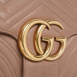 مملوكة مسبقًا حقيبة غوتشي جي جي مارمونت جلد ماتيلاس أوف وايت متوسطة