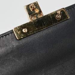 Gucci Black/Beige GG Supreme Canvas and Leather Padlock Small Shoulder Bag