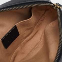 Gucci Black Matelassé Leather Mini GG Marmont Belt Bag