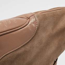 Pre Owned Gucci Old Rose/Beige GG Canvas and Leather Jackie Bardot Hobo