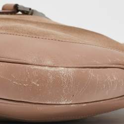 Pre Owned Gucci Old Rose/Beige GG Canvas and Leather Jackie Bardot Hobo