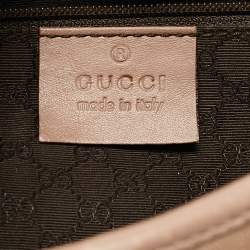 Pre Owned Gucci Old Rose/Beige GG Canvas and Leather Jackie Bardot Hobo