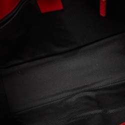 Pre Owned Gucci Red/Blue GG Canvas and Leather Jackie Bardot Bag