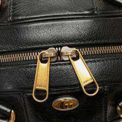 Gucci Black Mini Leather Water Buffalo Tifosa Basketball Bag