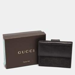 Gucci Dark Brown GG Canvas and Leather Flap French Wallet