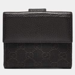 Gucci Dark Brown GG Canvas and Leather Flap French Wallet
