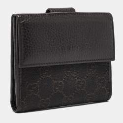 Gucci Dark Brown GG Canvas and Leather Flap French Wallet