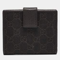Gucci Dark Brown GG Canvas and Leather Flap French Wallet