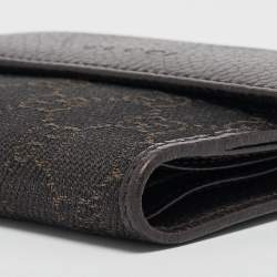 Gucci Dark Brown GG Canvas and Leather Flap French Wallet