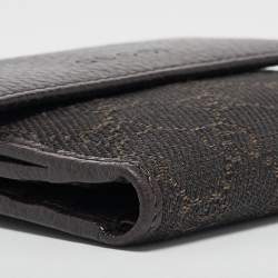 Gucci Dark Brown GG Canvas and Leather Flap French Wallet