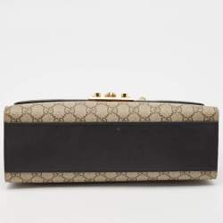 مملوكة مسبقًا Gucci Tricolor GG Supreme Canvas and Leather Medium Padlock Shoulder Bag