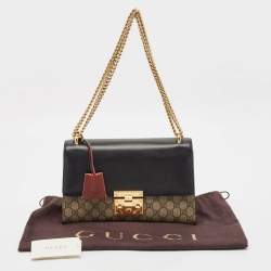مملوكة مسبقًا Gucci Tricolor GG Supreme Canvas and Leather Medium Padlock Shoulder Bag