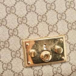 مملوكة مسبقًا Gucci Tricolor GG Supreme Canvas and Leather Medium Padlock Shoulder Bag