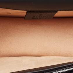 Pre Owned Gucci Dark Blue/Black GG Velvet Small Rectangular Dionysus Shoulder Bag