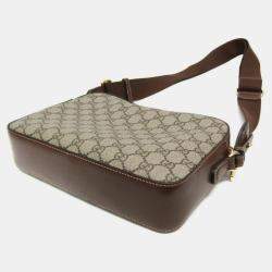 Gucci Beige/Brown GG Supreme Interlocking Shoulder Bag