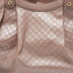 Pre Owned Gucci Metallic Pink Guccissima Leather Medium Sukey Tote