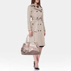 Pre Owned Gucci Metallic Pink Guccissima Leather Medium Sukey Tote