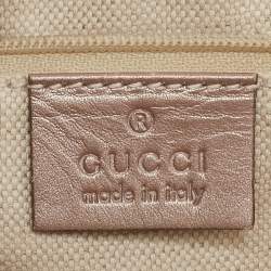 Pre Owned Gucci Metallic Pink Guccissima Leather Medium Sukey Tote