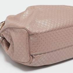 Pre Owned Gucci Metallic Pink Guccissima Leather Medium Sukey Tote