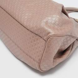 Pre Owned Gucci Metallic Pink Guccissima Leather Medium Sukey Tote