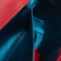 Pre Owned Gucci Red Matelassé Velvet Mini GG Marmont Shoulder Bag