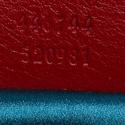 Pre Owned Gucci Red Matelassé Velvet Mini GG Marmont Shoulder Bag