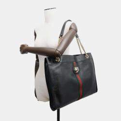 Gucci Black Leather Raja Tote Bag