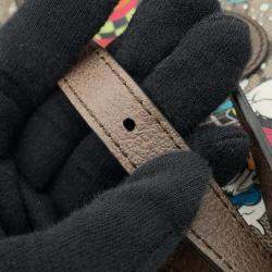 Pre Owned Gucci Disney Gg Supreme Shoulder Bag Donald Duck Beige/Brown Pvc Leather